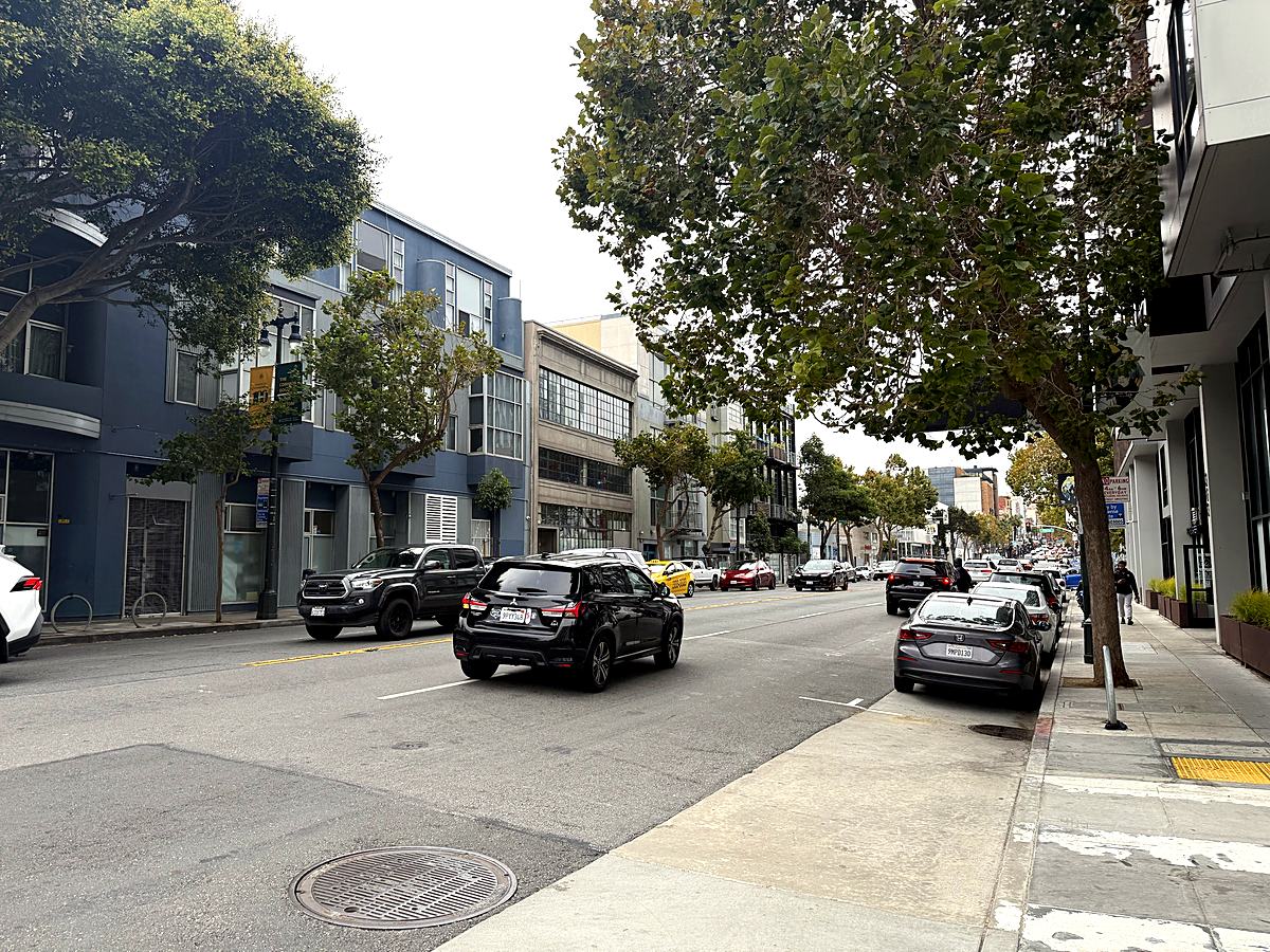 6th Street in SoMa, a busy thoroughfare with traffic